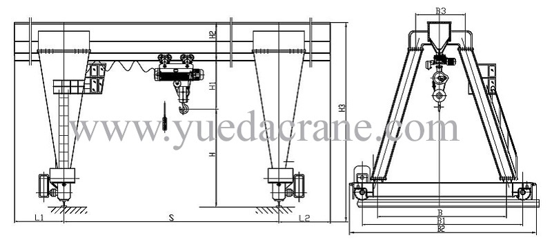 MH model single beam gantry crane